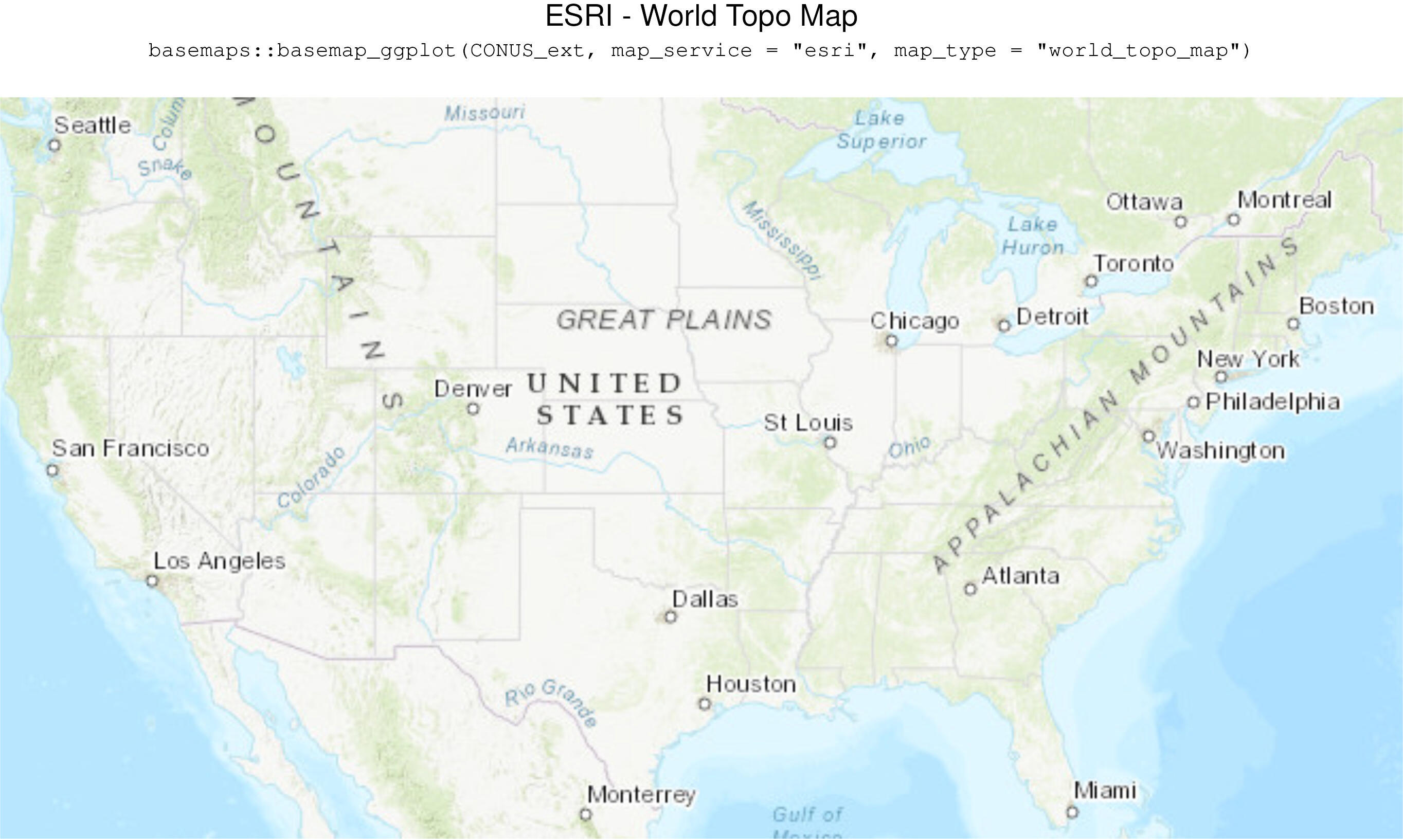 ESRI - World Topo Map